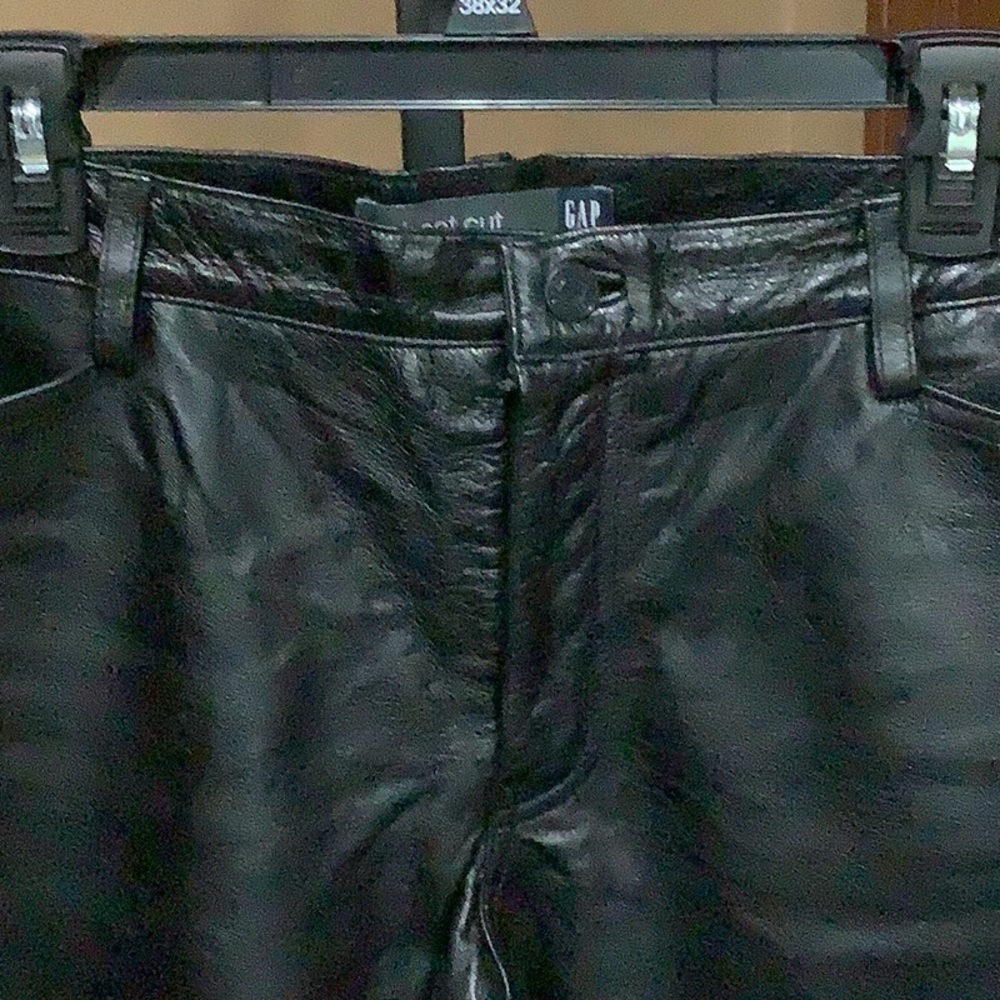 EUC Vintage Gap Women’s 12 Black Boot Cut Leather pants - Picture 3 of 8